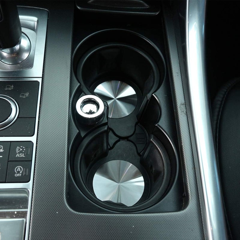 CHEYA Stainless Steel Car Cup Holder Mat Cover Trim for Land Rover Range Rover Sport, Vogue, Discovery Sport, Discovery 4, 5 - Image 3