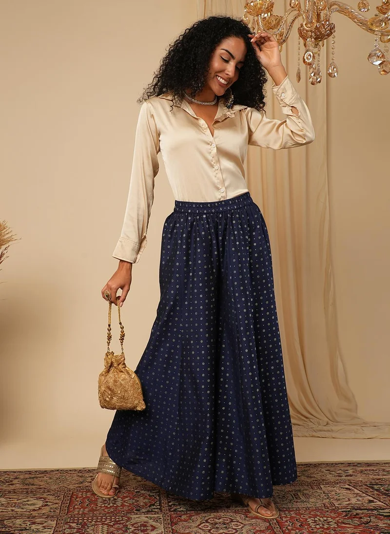 globus Globus Women Ethnic Motifs Printed Flared Ethnic Palazzos