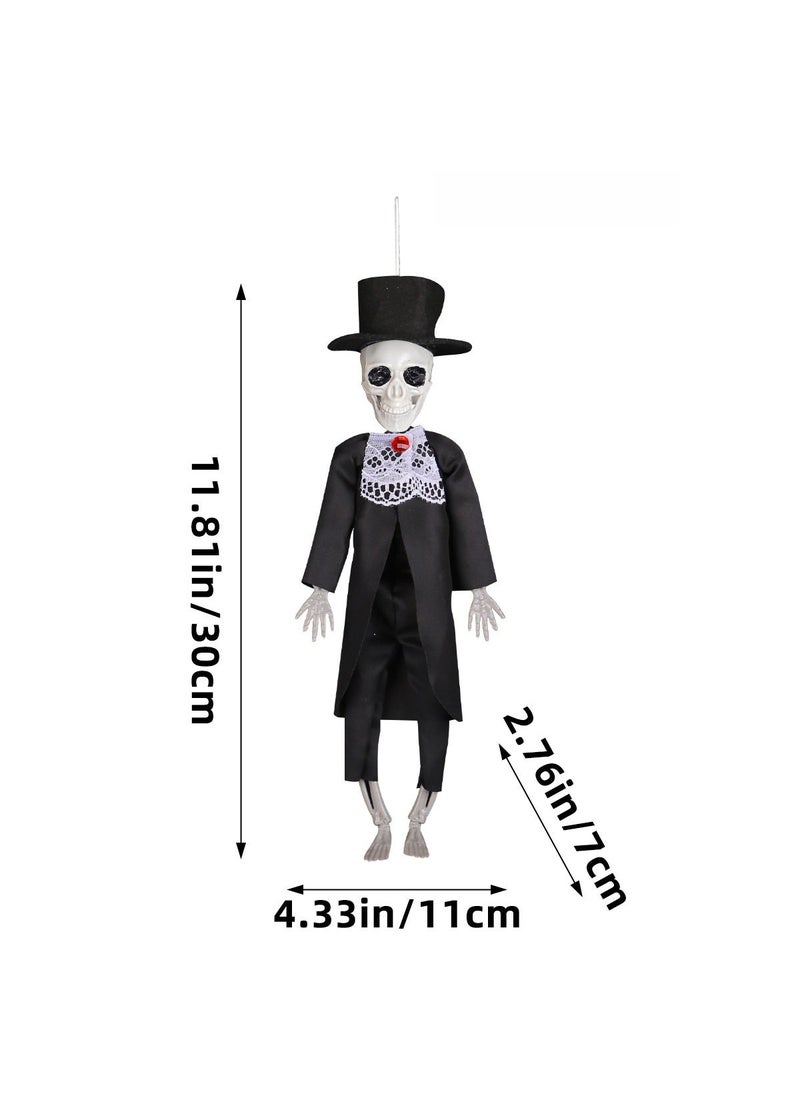 Cross-border Haunted House Sacred Skeleton Bride and Groom Hanging Decoration Chamber of Secrets Horror Bar Party Scene Decoration Trick Props Q3-6 Skeleton Groom 