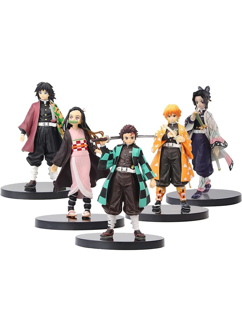 Genérico - 5 Pcs Demon Slayer Anime Figure Model Kimetsu No Yaiba Action Character Doll Toy Collection - Image 1