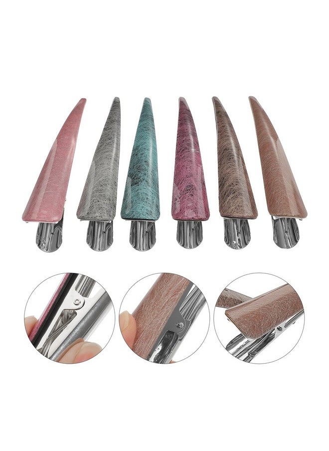 minkissy 6Pcs Duck Teeth Bows Hair Clips Acrylic Duckbill Hair Clips Alligator Hair Pins Barrettes Hair Styling Accessories For Women Lady (Mixed Color)  - Image 3