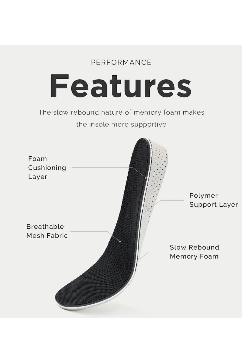 3 Pairs Height Increase Shoes Insole Breathable Memory Foam Height Increase Insole Invisible Increased Heel Lift Shoe Insoles for Women Men - 2.5cm,3.5cm，4.5cm - Image 3