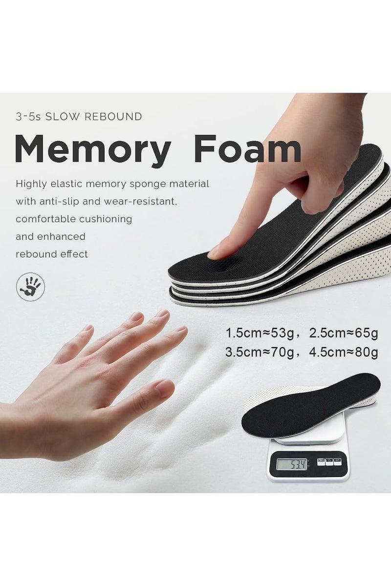 3 Pairs Height Increase Shoes Insole Breathable Memory Foam Height Increase Insole Invisible Increased Heel Lift Shoe Insoles for Women Men - 2.5cm,3.5cm，4.5cm - Image 4