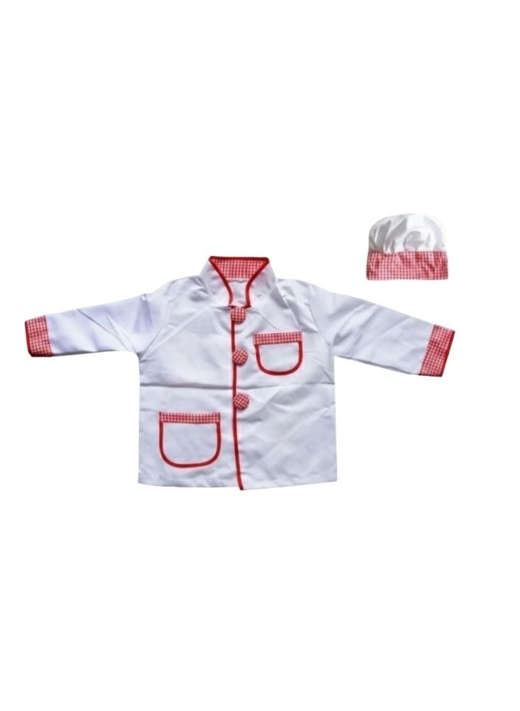 بريميم مجموعة ألعاب زي الطاهي للأطفال مع سترة بيضاء وإكسسوارات طعام لعبة - Image 2