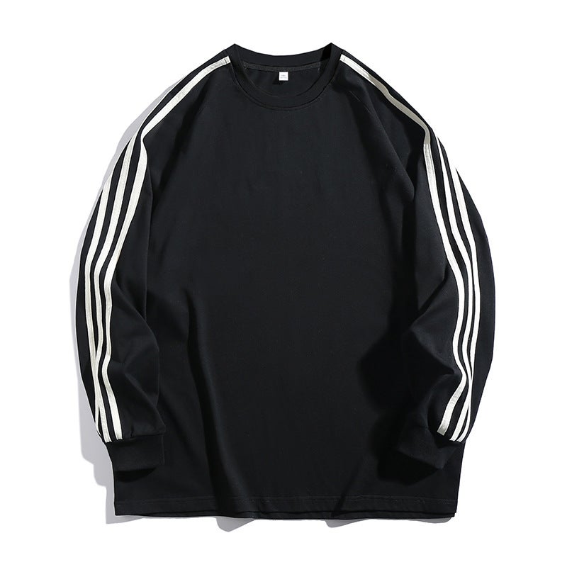 Vintage Colorblock Crewneck Sweatshirt for Men Purple  - Image 3