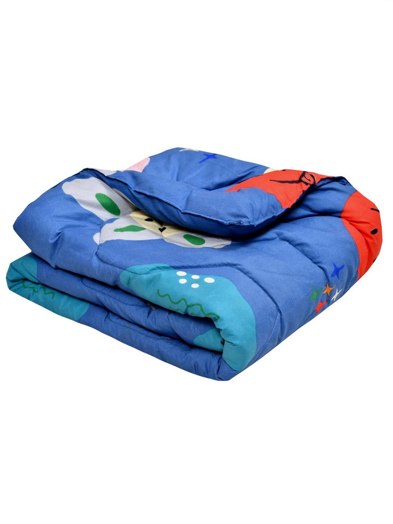 Clasiko Babies & Kids All Season Reversible Comforter; 200 GSM; 0-8 Years; Size - 45x60 Inches; Blue Smileys - Image 3