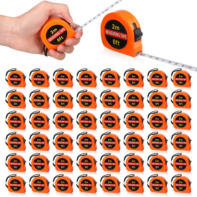 Copkim 50 Pcs Small Tape Measure Keychain Valentine's Day Mens Gifts Bulk Mini Measuring Tape Retractable 6ft 2m, Metric and Inch, Retractable Handy Pocket for Daily Use Prizes Rewards for School - Image 1
