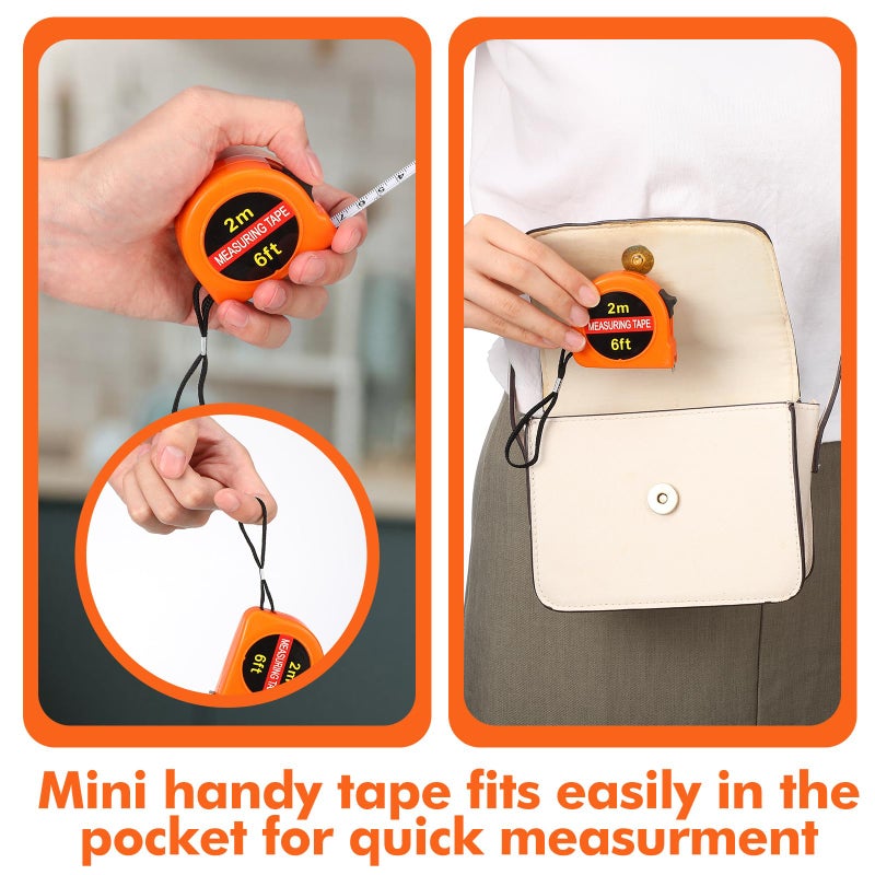 Copkim 50 Pcs Small Tape Measure Keychain Valentine's Day Mens Gifts Bulk Mini Measuring Tape Retractable 6ft 2m, Metric and Inch, Retractable Handy Pocket for Daily Use Prizes Rewards for School - Image 4