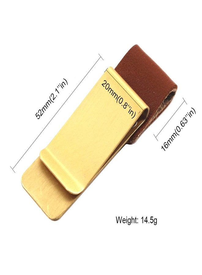 Medifier Gold Travelers Notebook Brass Clip Pen Holder Black Brown Leather Pen Loop Metal Money Clip Pack of 4 - Image 2