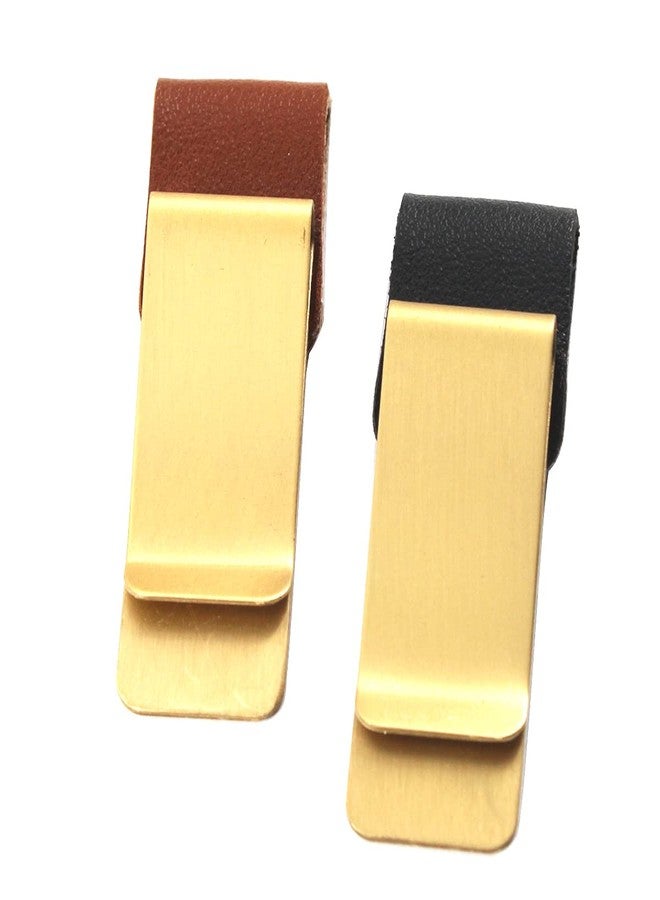 Medifier Gold Travelers Notebook Brass Clip Pen Holder Black Brown Leather Pen Loop Metal Money Clip Pack of 4 - Image 5