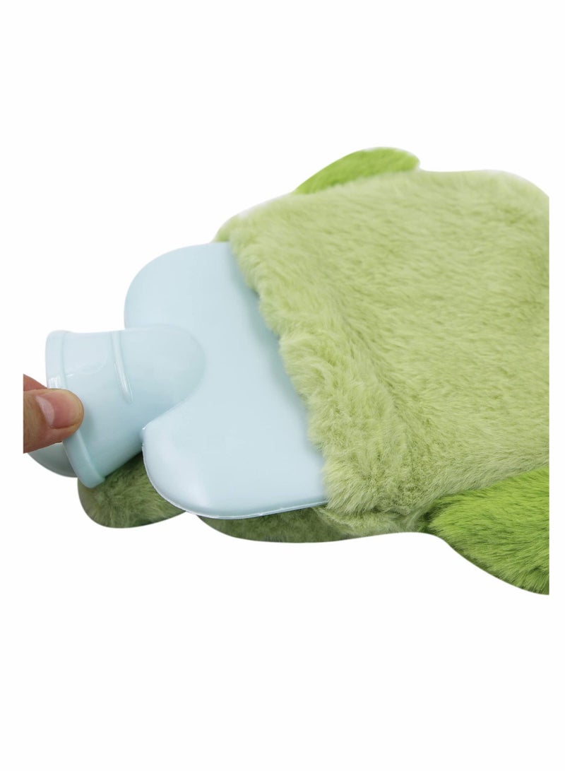 Excefore زجاجة ماء ساخن مع غطاء ناعم وحقيبة ماء مع غطاء مخملي ثلاثي الأبعاد، لآلام الرقبة والكتف واليد والقدمين وتشنجات الدورة الشهرية والكمادات الساخنة والعلاج بالبرودة - Image 5