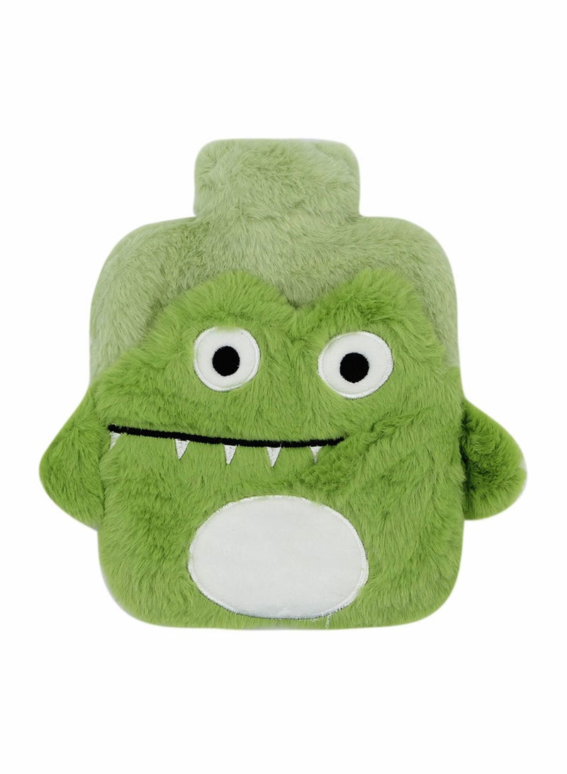 Excefore زجاجة ماء ساخن مع غطاء ناعم وحقيبة ماء مع غطاء مخملي ثلاثي الأبعاد، لآلام الرقبة والكتف واليد والقدمين وتشنجات الدورة الشهرية والكمادات الساخنة والعلاج بالبرودة - Image 1