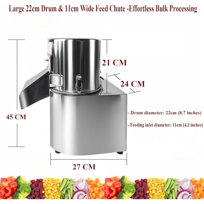SHILINTONG Commercial Electric Food Processor 550W Heavy Duty Vegetable Chopper Machine Stainless Steel Body & Blades 120Kg/H High Capacity for Restaurant & Kitchen Use (110V) - Image 3