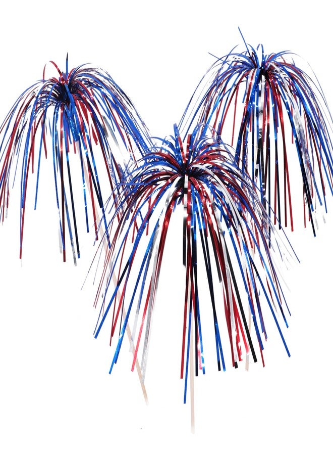 Kunjocy Fourth of July Cocktail Picks Pack of 100, 6 Inch Patriotic Toothpicks for Appetizers Red White Blue Sparklers Fireworks Sticks Cupcake Toppers Tinsel Drink Sticks Party Independence Day Decorations - Image 5