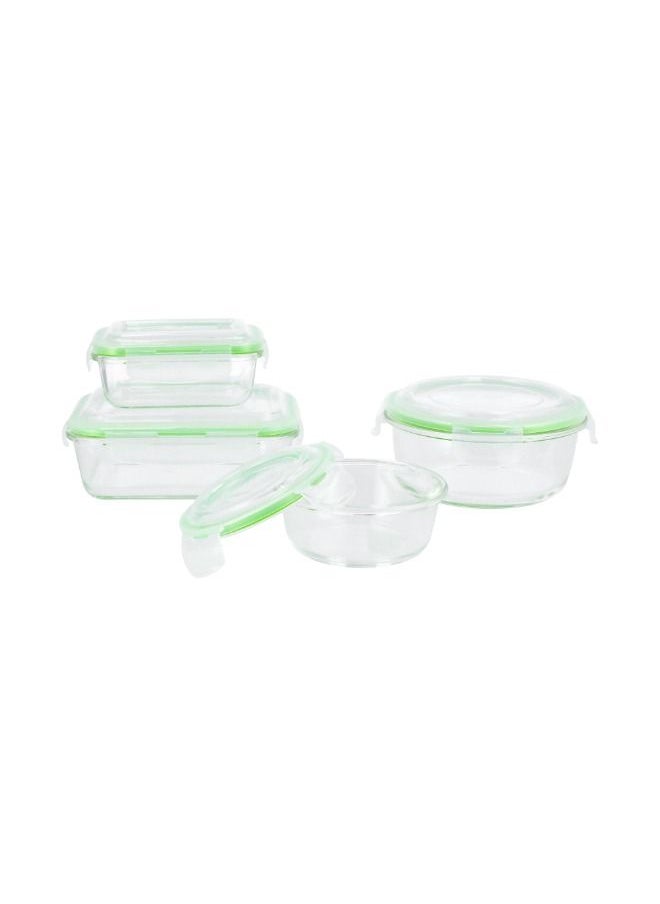 ALBERTO - Glass Container Set - 16 Pcs - 1X1000Ml & 1X400Ml Rectangular W/Lids, 1X800Ml & 2X500Ml & 1X300Ml Square W/Lids, 1 - Image 1