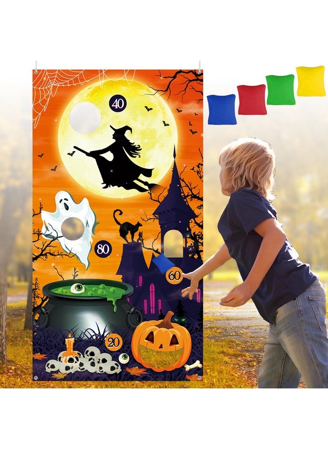 iPartyCool - Halloween Games Halloween Games For Kids Party Adults Halloween Bean Bags Toss Games Banner With 4 Big Bean Bags Halloween Party Games For Kids Teen Halloween Decorations Outdoor Indoor - Image 1