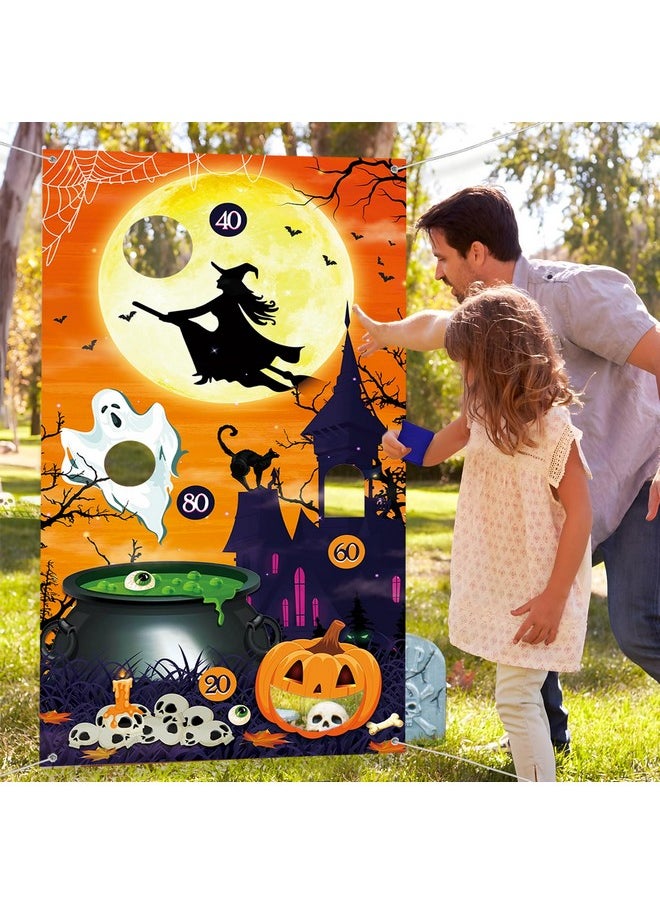 iPartyCool - Halloween Games Halloween Games For Kids Party Adults Halloween Bean Bags Toss Games Banner With 4 Big Bean Bags Halloween Party Games For Kids Teen Halloween Decorations Outdoor Indoor - Image 1