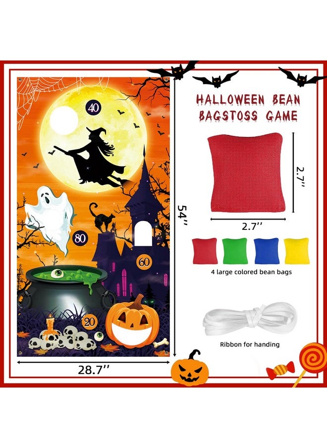 iPartyCool - Halloween Games Halloween Games For Kids Party Adults Halloween Bean Bags Toss Games Banner With 4 Big Bean Bags Halloween Party Games For Kids Teen Halloween Decorations Outdoor Indoor - Image 1