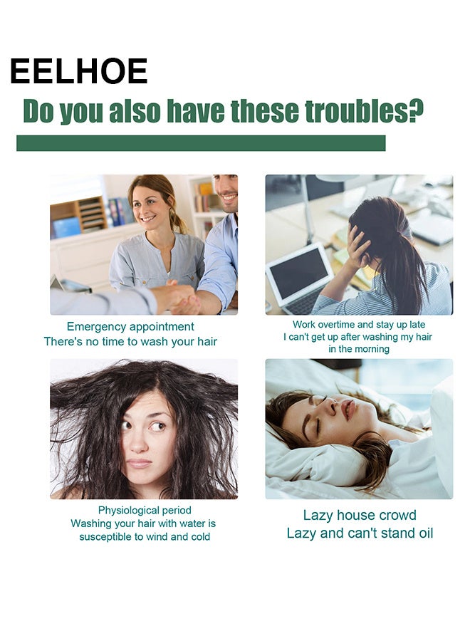 إيلهو يمكن التخلص منها رذاذ الشعر الجاف الهواء رقيق الشعور الدهنية الرأس الجاف حجم الحرة غسل كسول وكيل الشعر الجاف 100 مل - Image 4