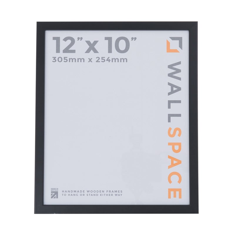 Wall Space Thin 12x10 Black Frame  Thin Black Picture Frame 12 x 10 inches  12x10 Black Frame  10x12 Black Picture Frames made from WOOD with REAL GLASS  12x10 Black Photo Frame  12x10 Frame