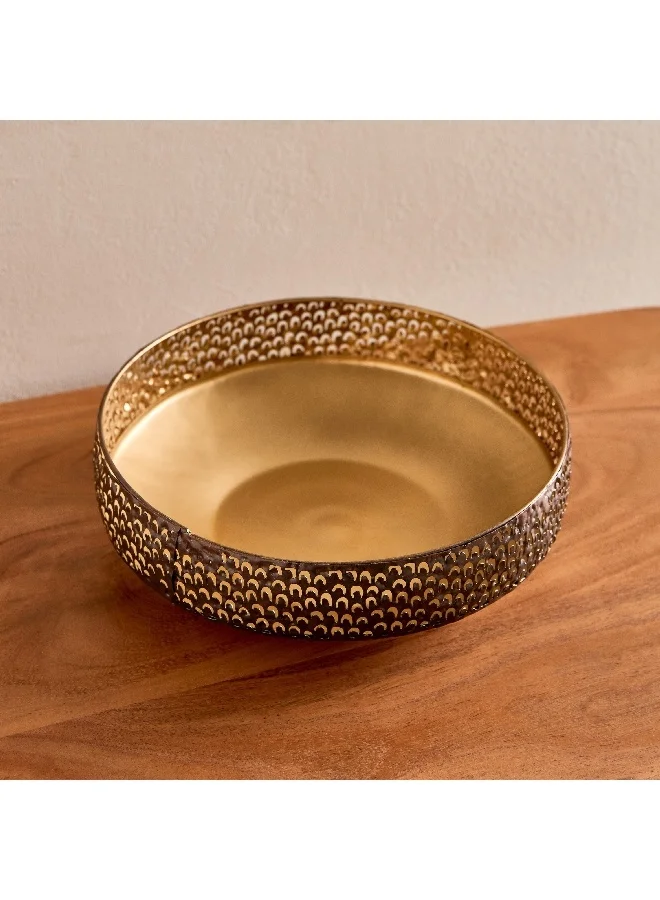 Home Box Corlie Metal Peacock Cutwork Bowl 23 x 23 x 6 cm