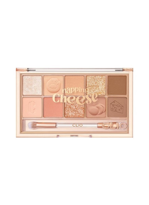 Clio Pro Eye Shadow Palette Matte Shimmer Glitter Pearls Highly Pigments Long Wearing (019 Napping Cheese)
