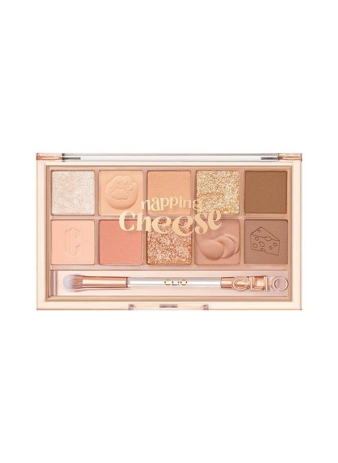 CLIO PROFESSIONAL - Clio Pro Eye Shadow Palette Matte Shimmer Glitter Pearls Highly Pigments Long Wearing (019 Napping Cheese) - Image 1