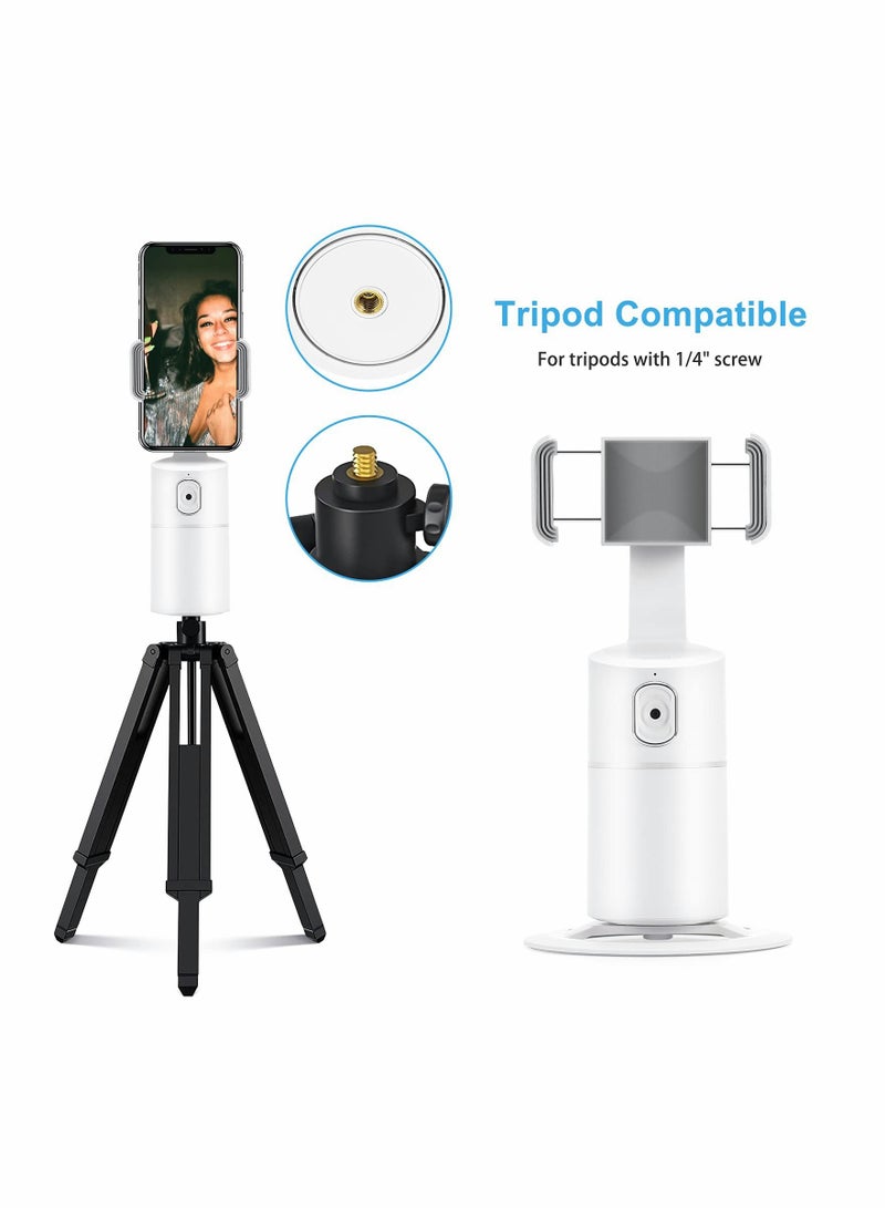 SYOSI Auto Tracking Tripod, Face Tracking Phone Holder 360 Tripod Phone Camera Mount, Selfie Stick No App, Battery Operated Smart Holder for Live Vlog Shooting White - Image 5