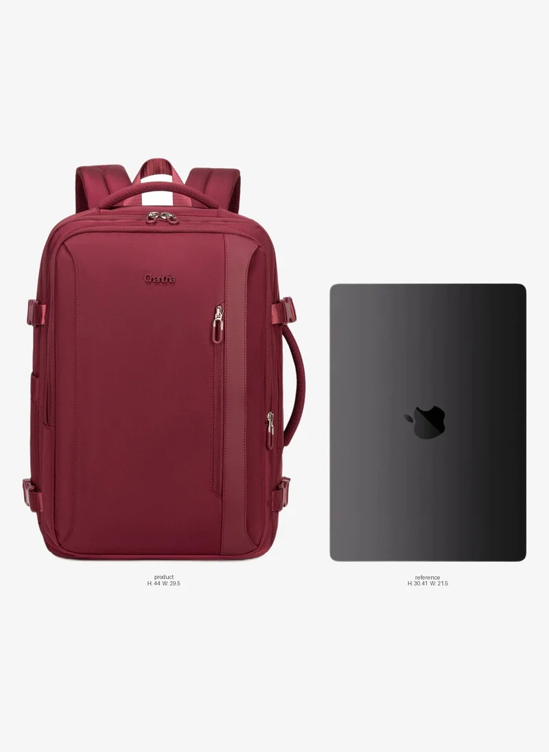 Chantria Expandable Laptop Backpack for Women Water Resistant Multifunctional Anti-Theft Backpack with 180Â° Opening and Water-Proof Compartment, Burgundy