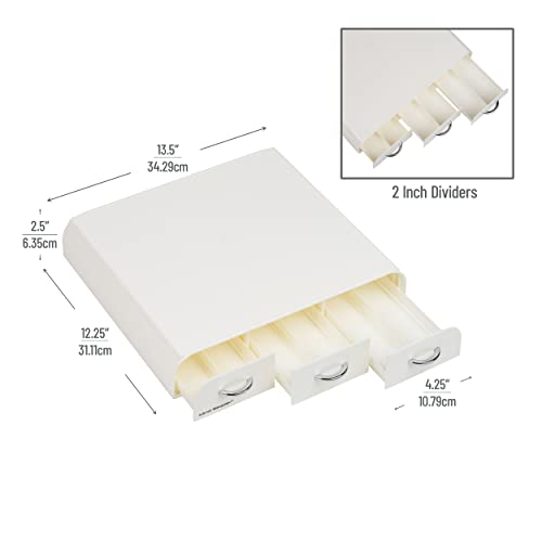 Mind Reader Single Serve Coffee Pod Organizer with 3 Drawers, 36 Pod Capacity, Countertop , 12.25"L x 13.5"W x 2.5"H, White - Image 3