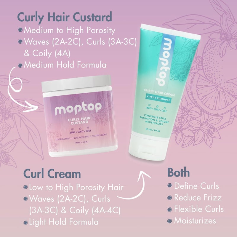 MopTop Curly Hair Custard - Lightweight Gel for Moisturizing and Defining Curls, 8oz - Image 5