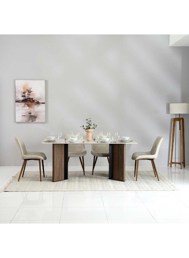 ROYAL FURNITURE Stone Wave Dining Set, 6-Seater, Beige - Image 2
