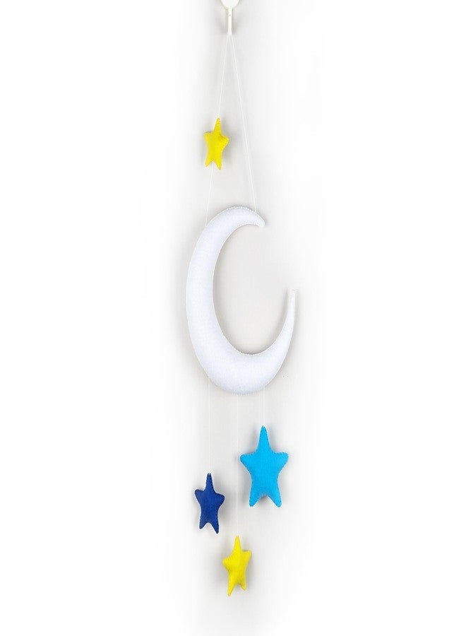 AGD Handmade Moon and Stars Wall Hanging, Cute Room Decor, Baby Bedroom Decoration Items, Birthday Return Gifts for Kids, Cot Crib Hanging Toys (Blue) - Image 4