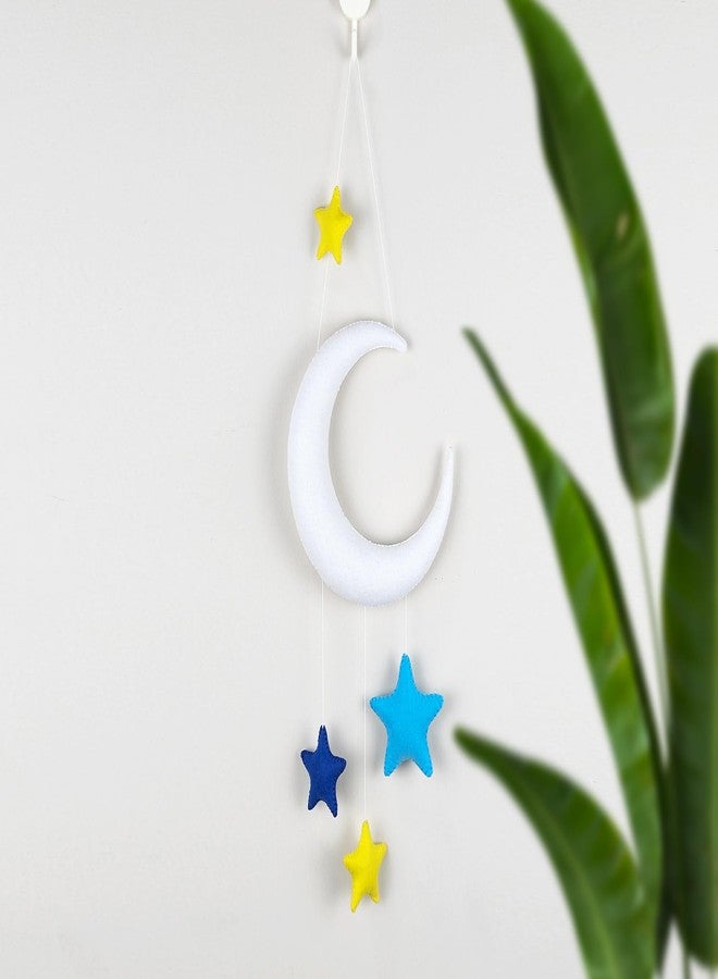AGD Handmade Moon and Stars Wall Hanging, Cute Room Decor, Baby Bedroom Decoration Items, Birthday Return Gifts for Kids, Cot Crib Hanging Toys (Blue) - Image 3
