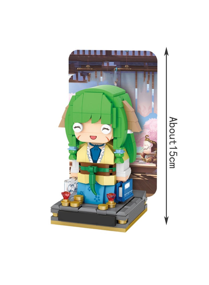 294pcs Green Hair Girl Character Model Set Building Blocks Creative Diy Simulation Collection Building Assembly Children'S Toy Home Decoration - Image 2
