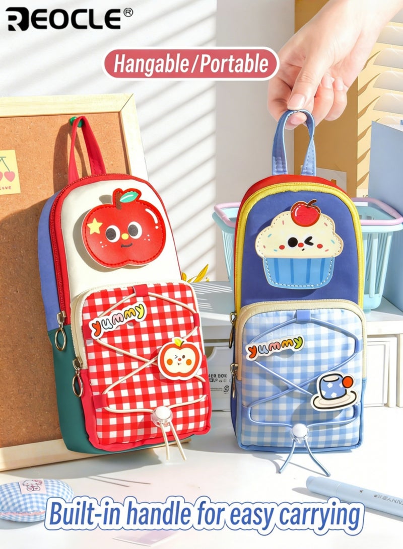 ريوكل حافظة أقلام رصاص عمودية بتصميم حقيبة أقلام للأطفال مع تفاصيل متعددة الديكورات ومساحة تخزين عملية ملحق منظم أنيق للقرطاسية اليومية وأغراض المكتب الصغيرة - Image 5