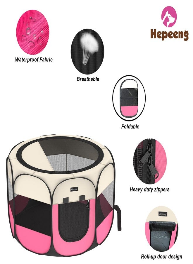 HEPEENG Portable Pet Puppy Dog Cat Playpen, 8-Panel Indoor/Outdoor Puppy Pen with Shade Cover & Travel Bag - Waterproof Dog Cat Tent - Image 4