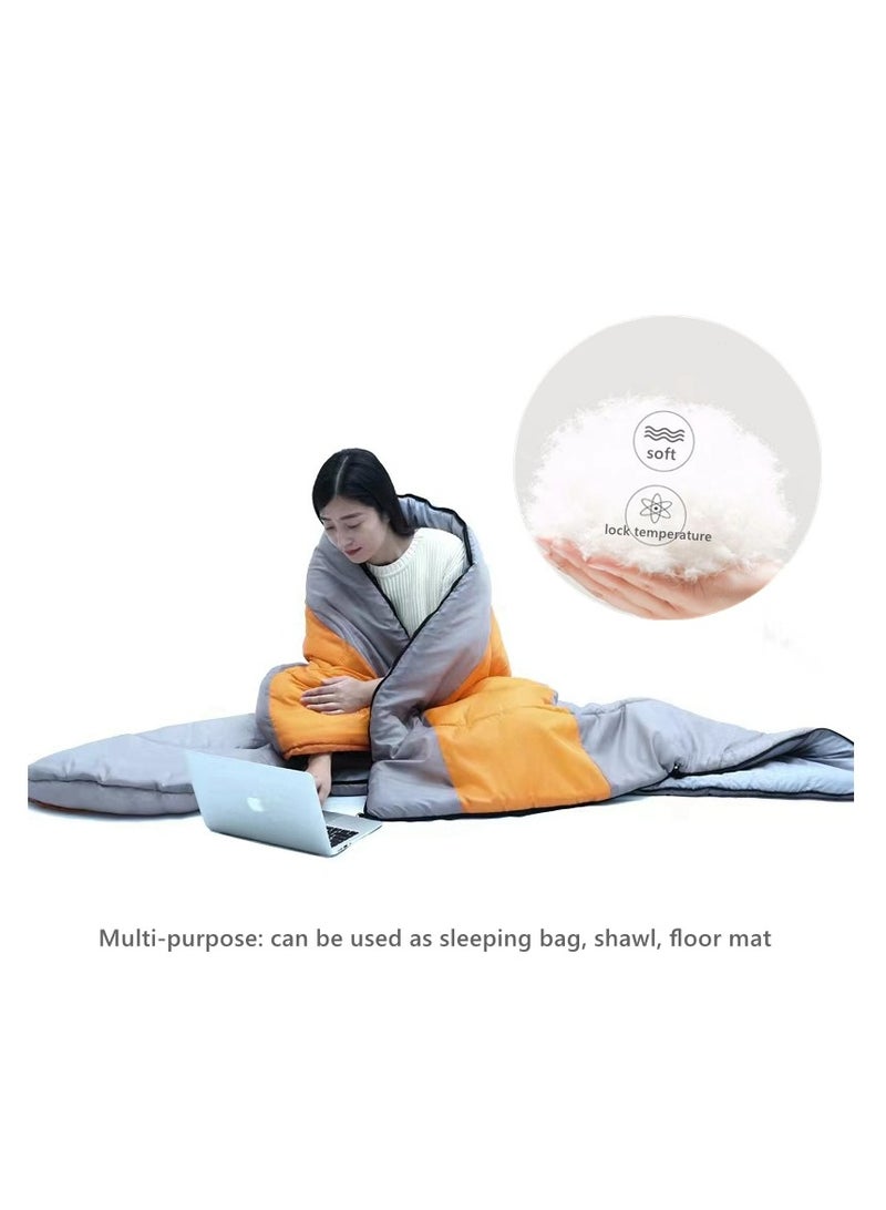 كيس نوم موسع خفيف الوزن مقاوم للماء ودافئ للكبار كيس نوم للتخييم مع حقيبة ضغط على الظهر حقيبة نوم للتخييم في الهواء الطلق والمشي لمسافات طويلة والسفر - Image 4