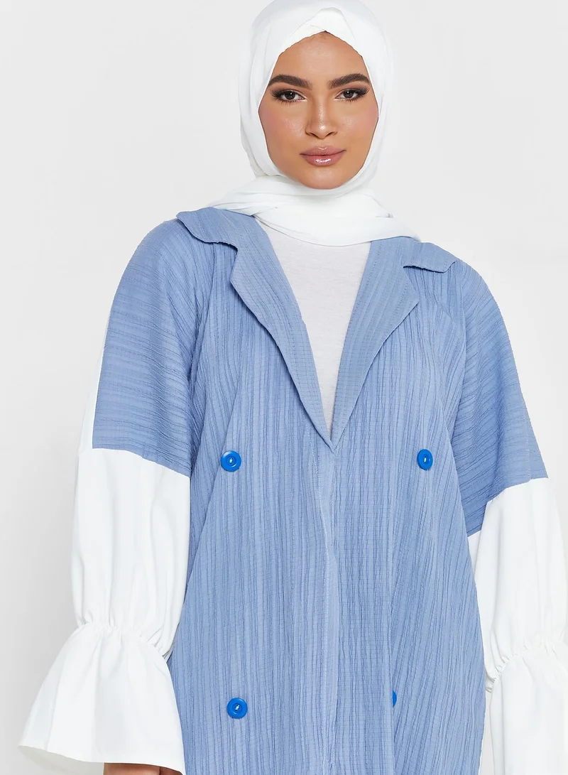 Khizana Puff Sleeve Trench Styled Abaya
