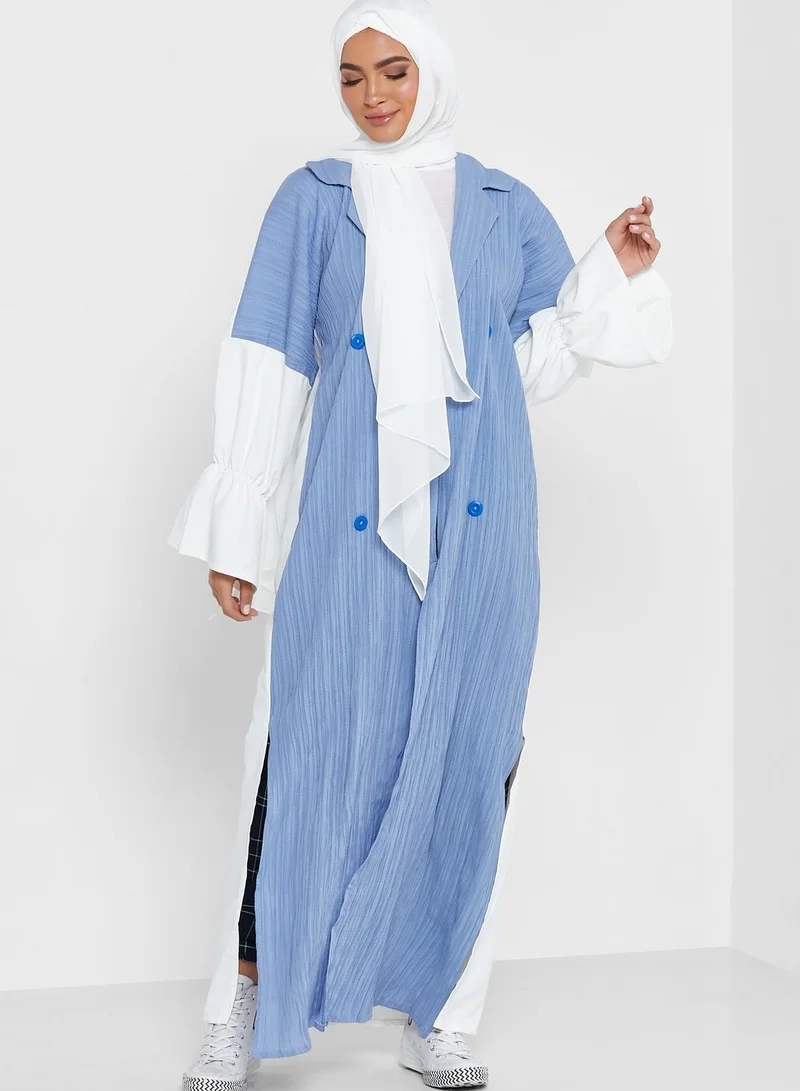 Khizana Puff Sleeve Trench Styled Abaya