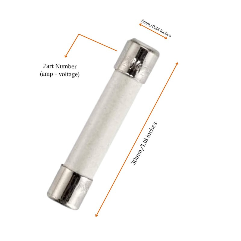 BlueCatELE Microwave Fuse 20 Amp 250V Slow-Blow, Universal Ceramic Fuse Replacement for GE WB27X10388, Whirlpool, Kenmore, and Other Microwaves, 6mm x 30mm (5-Pack) - Image 3