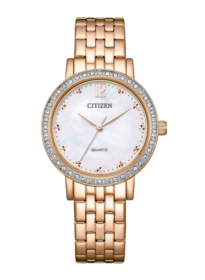 CITIZEN Women's Stainless Steel with Rose Gold Plating  Watch EL3108-53D - 32 mm