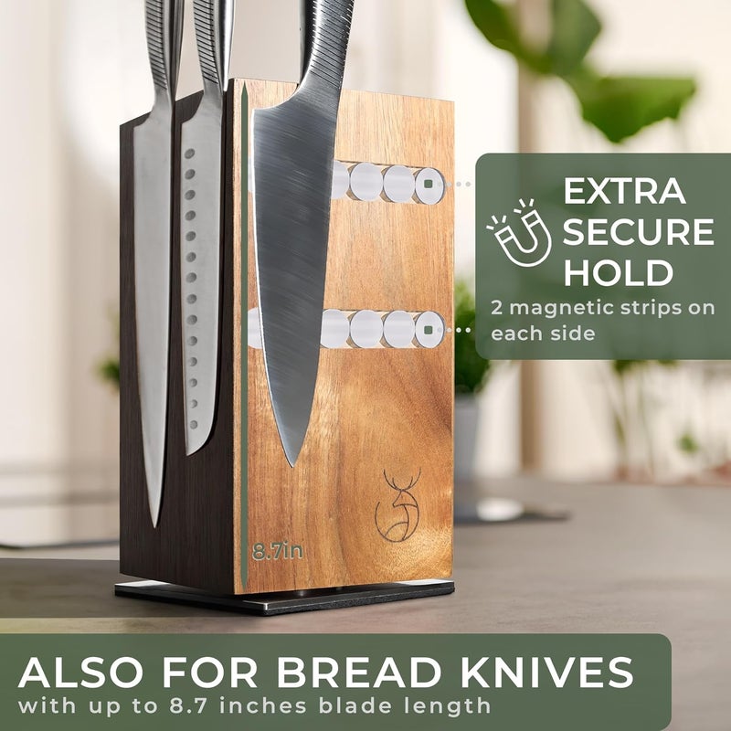 WALDWERK Magnetic Knife Holder Made of Acacia Wood - 360 degree rotatable Knife Block Without Knives - Knife Block - Knife Holder - Image 3