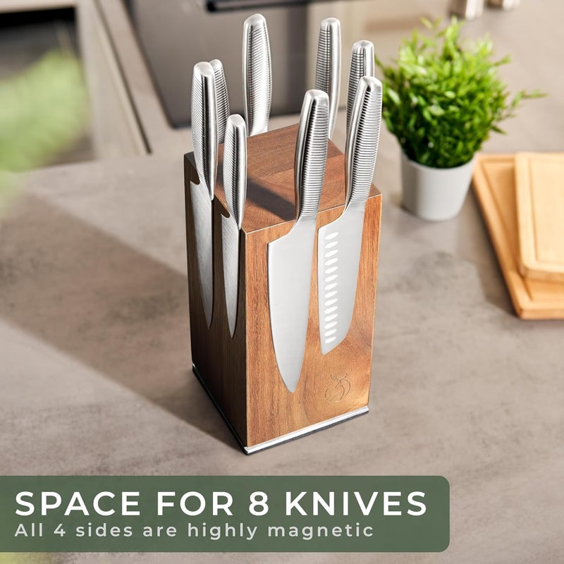 WALDWERK Magnetic Knife Holder Made of Acacia Wood - 360 degree rotatable Knife Block Without Knives - Knife Block - Knife Holder - Image 5