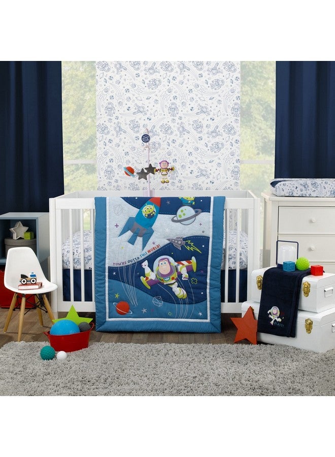 Disney Toy Story Outta This World Blue and White Super Soft Changing Pad Cover - Image 2