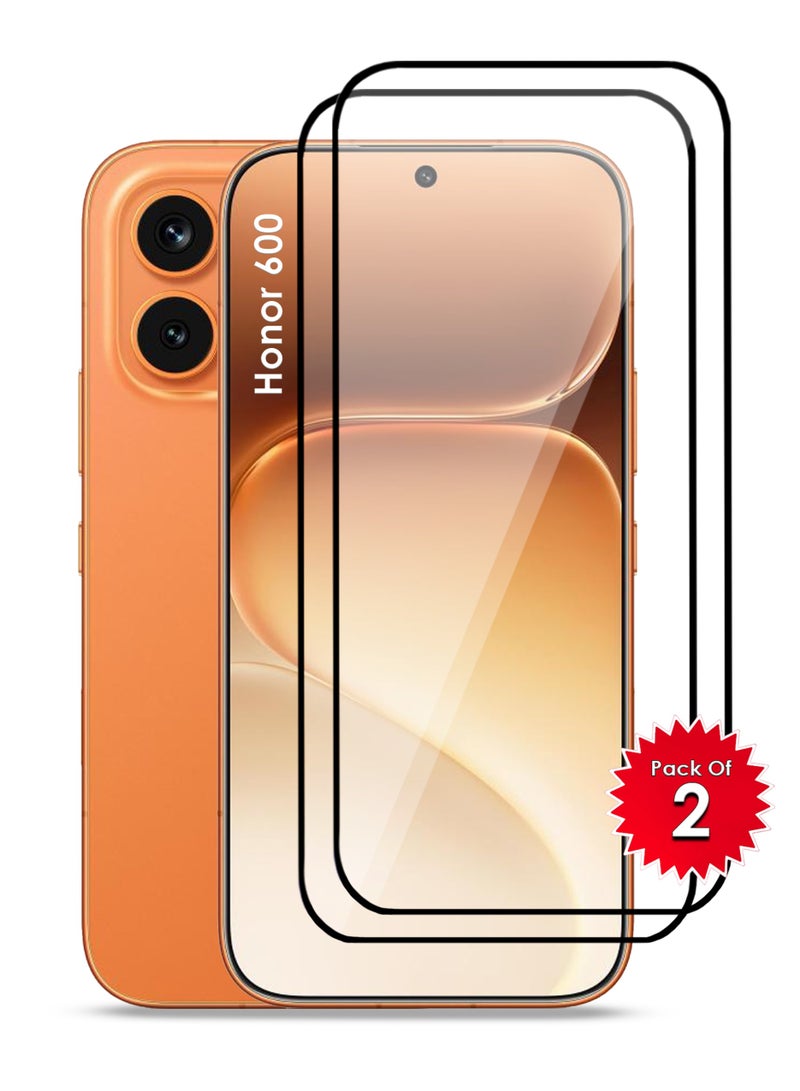 JOMILA Honor 600 5G Screen Protector 2 Pack - Premium Full Screen Tempered Glass For Honor 600 , High Transparency, Delicate Touch, Anti-Explosion, Smooth Arc Edges, Easy Installation - Image 1