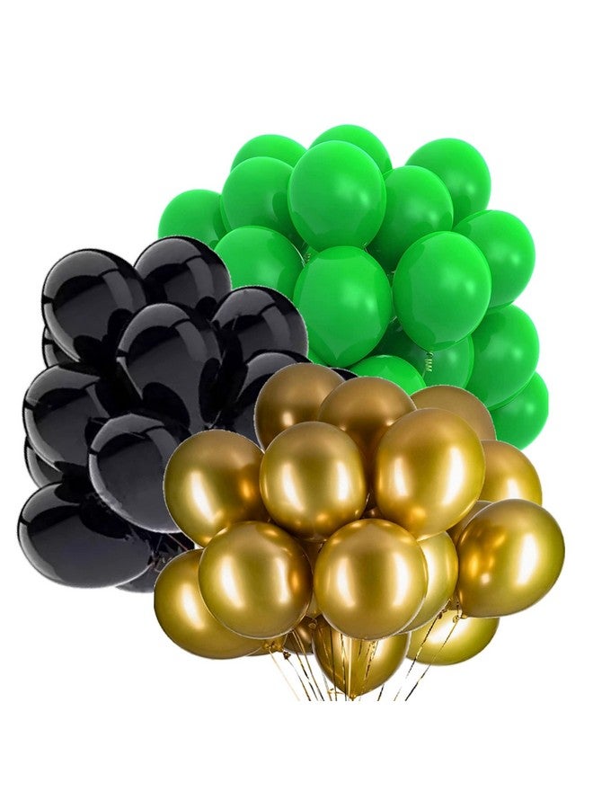مجموعة بالونات معدنية من DUL DUL باللون الأسود والذهبي والأخضر مكونة من 30 قطعة ~ 10 بالونات معدنية باللون الأسود و10 بالونات ذهبية و10 بالونات خضراء لأعياد الميلاد / الحفلات ~ حفلات موضوعية ~ حفلات استقبال المولود الجديد ~ الذكرى السنوية ~ ديكورات الزفاف ~ احتفالات رأس السنة الجديدة (أسود ذهبي أخضر، 30)