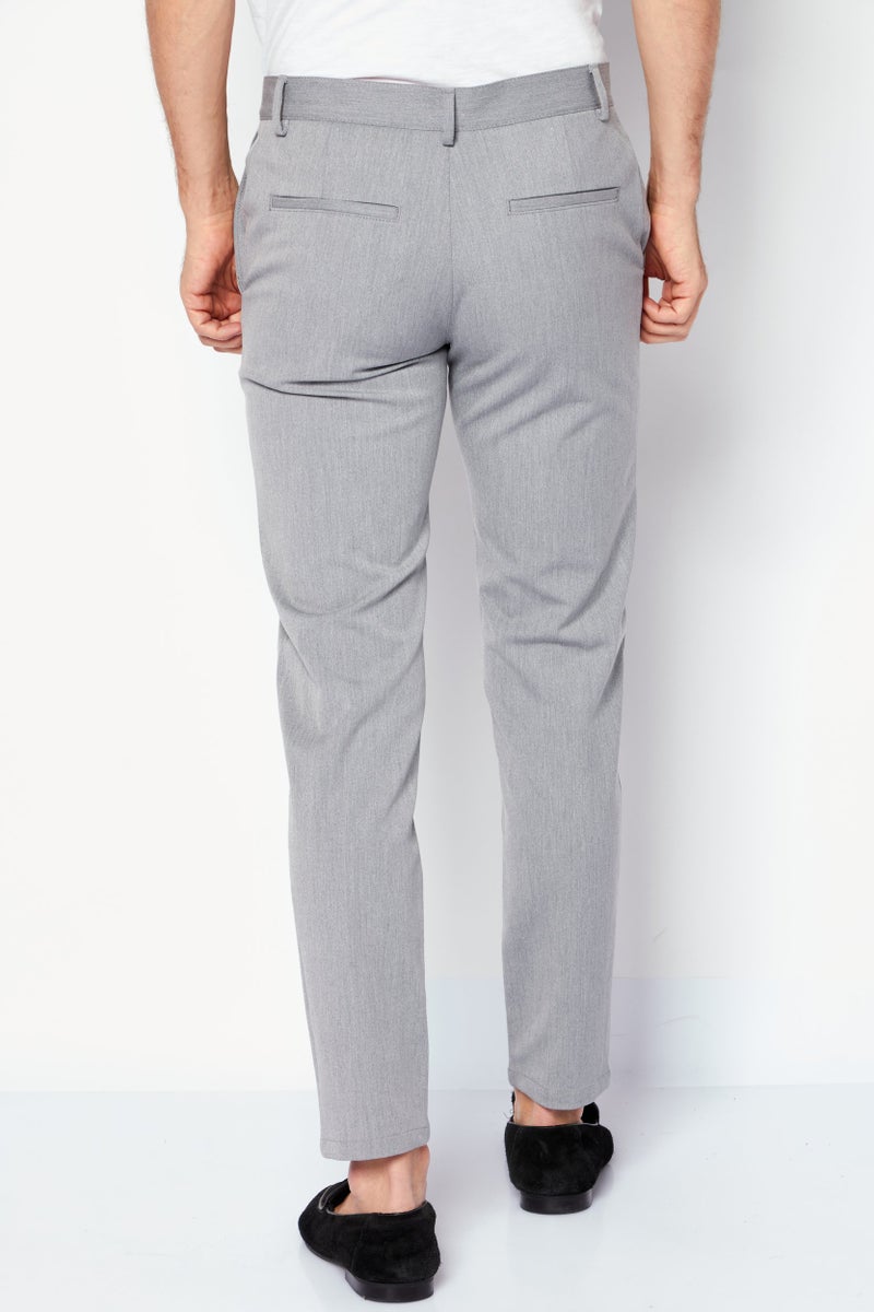 SELECTED بنطلون شينو سليم للرجال، رمادي - Image 4