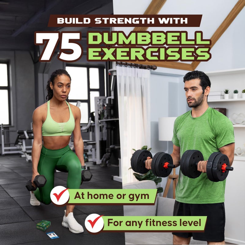 Zinsk 75 Dumbbell Workout Cards â€“ 3.5â€ x 2.5â€ Full Body Weight Training Exercise Deck â€“ At-Home Fitness Guide for Men and Women â€“ Get Stronger With 12 Pre-Made Strength Workouts - Image 2