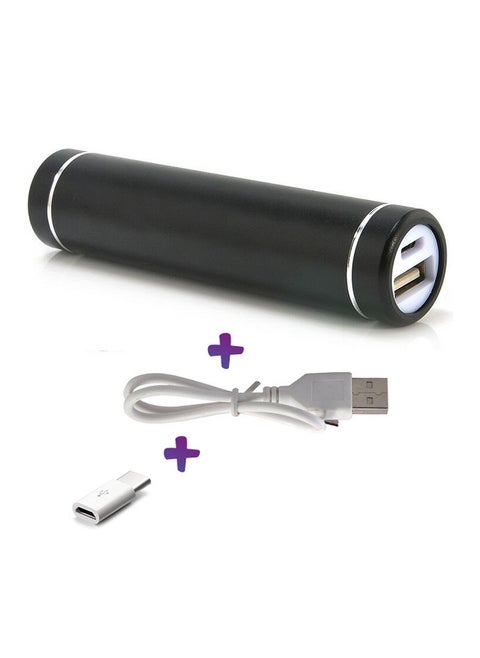 ⭐ Mini Cylinder Power Bank with a Real Capacity 2600mah External Battery Charger Material is  aluminum.  باور بانك عالي الجودة  مع سعة فعلية حقيقة 2600 مللي امبير